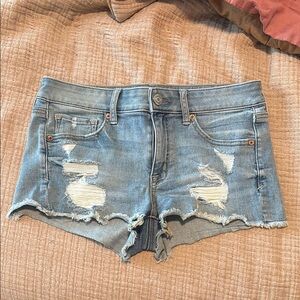 Distressed Denim Shorts